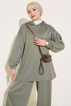 Alternative view of Hooded French Terry Two-Piece Set with Drawstring Hazel