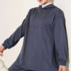 Hooded French Terry Two-Piece Set with Drawstring Smoke – Bild 2