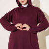 Hooded French Terry Two-Piece Set with Drawstring Plum - Imagen 2