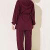Hooded French Terry Two-Piece Set with Drawstring Plum - Imagen 3