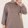 Hooded French Terry Two-Piece Set with Drawstring Mink - Image 2