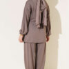 Hooded French Terry Two-Piece Set with Drawstring Mink - Image 3