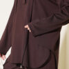 Hooded Sweatshirt with Cuffed Hem and French Terry Two-Piece Set Brown – Bild 4