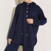 Hooded Sweatshirt with Cuffed Hem and French Terry Two-Piece Set Navy Blue – Bild 2
