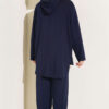 Hooded Sweatshirt with Cuffed Hem and French Terry Two-Piece Set Navy Blue – Bild 3