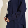 Hooded Sweatshirt with Cuffed Hem and French Terry Two-Piece Set Navy Blue – Bild 4