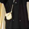 ⁦Hooded Sweatshirt with Cuffed Hem and French Terry Two-Piece Set Black⁩ - الصورة ⁦4⁩