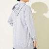 Hooded Loose-Fit French Terry Zip-Up Cardigan Grey - immagine 3