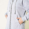 Hooded Loose-Fit French Terry Zip-Up Cardigan Grey - immagine 4
