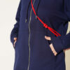 Hooded Loose-Fit French Terry Zip-Up Cardigan Navy Blue - Image 4