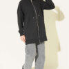 Hooded Loose-Fit French Terry Zip-Up Cardigan Black - immagine 2