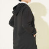 Hooded Loose-Fit French Terry Zip-Up Cardigan Black - immagine 3