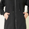 Hooded Loose-Fit French Terry Zip-Up Cardigan Black - immagine 4