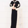 ⁦Hooded Sport French Terry Dress Two-Piece Set Black⁩ - الصورة ⁦4⁩