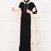 ⁦Hooded Sport French Terry Dress Two-Piece Set Black⁩ - الصورة ⁦6⁩
