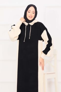 Alternative view of Hooded Sport French Terry Dress Two-Piece Set Black