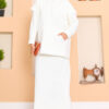 Hooded Sweater Detail Modest Two-Piece Dress Set Ecru - Image 3