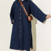 Hooded Long Denim Tunic Blue