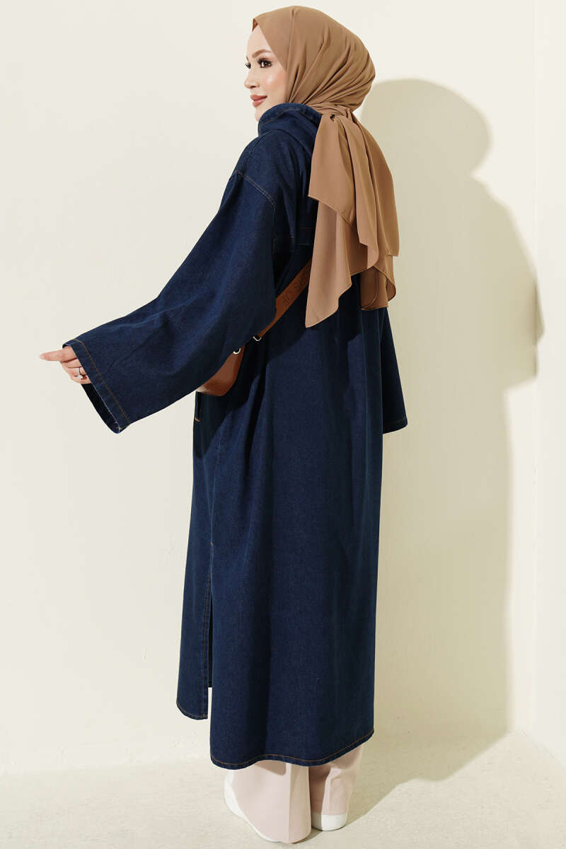 Hooded Long Denim Tunic Blue – Bild 3