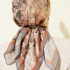 ⁦Checkered Bamboo Crinkle Scarf Beige⁩ - الصورة ⁦3⁩