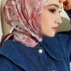 Checkered Bamboo Crinkle Scarf Burgundy