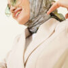 Checkered Bamboo Crinkle Scarf Hazel - Image 2