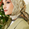 Checkered Bamboo Crinkle Scarf Khaki