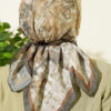 Checkered Bamboo Crinkle Scarf Khaki - Image 3