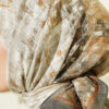 Checkered Bamboo Crinkle Scarf Khaki - Image 4