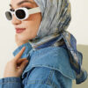 Checkered Bamboo Crinkle Scarf Indigo