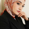 Checkered Bamboo Crinkle Scarf Terracotta