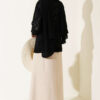 Square Pattern Openwork Knit Sweater Black – Bild 3