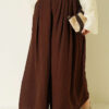 Square Belted Wide-Leg Trousers Brown