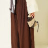 Square Belted Wide-Leg Trousers Brown - immagine 3