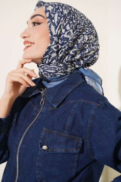 Alternative view of Intricate Patterned French Terry Two-Piece Set with Hem Edge Blue