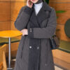 Wool-Blend Quilted Cashmere-Trim Coat Anthracite - Afbeelding 3