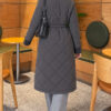 Wool-Blend Quilted Cashmere-Trim Coat Anthracite - Afbeelding 4