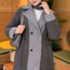Wool-Blend Quilted Cashmere-Trim Coat Grey - immagine 2
