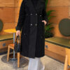 Wool-Blend Quilted Cashmere-Trim Coat Black – Bild 3