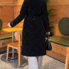 Wool-Blend Quilted Cashmere-Trim Coat Black – Bild 4
