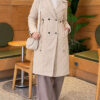 Wool-Blend Quilted Cashmere-Trim Coat Stone – Bild 3