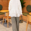 Ruffled Mesh-Trimmed Floral Knit Cardigan Ecru – Bild 4