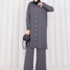 ⁦Butterfly Brooch Buttoned Knit Set Grey⁩ - الصورة ⁦3⁩