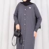 ⁦Butterfly Brooch Buttoned Knit Set Grey⁩ - الصورة ⁦2⁩