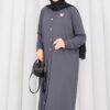 ⁦Butterfly Brooch Buttoned Knit Set Grey⁩ - الصورة ⁦5⁩