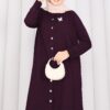 Butterfly Brooch Buttoned Knit Set Plum - immagine 7