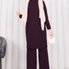 Butterfly Brooch Buttoned Knit Set Plum - immagine 10