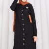 Butterfly Brooch Buttoned Knit Set Black – Image 2