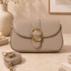 Women's Handbag with Belt Buckle Detail Beige