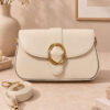 Women's Handbag with Belt Buckle Detail Cream
